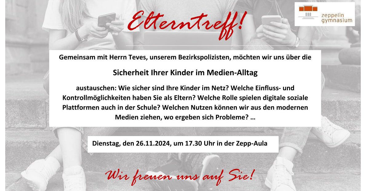 Einladung Elterntreff 26.11. Medien