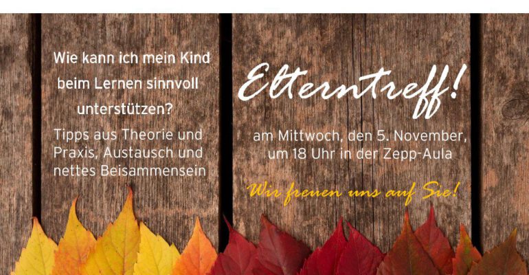 Einladung Elterntreff 5.11.2025