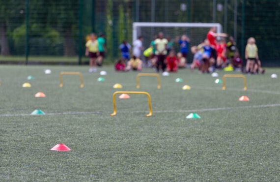 Children competing during school sports day in the UK